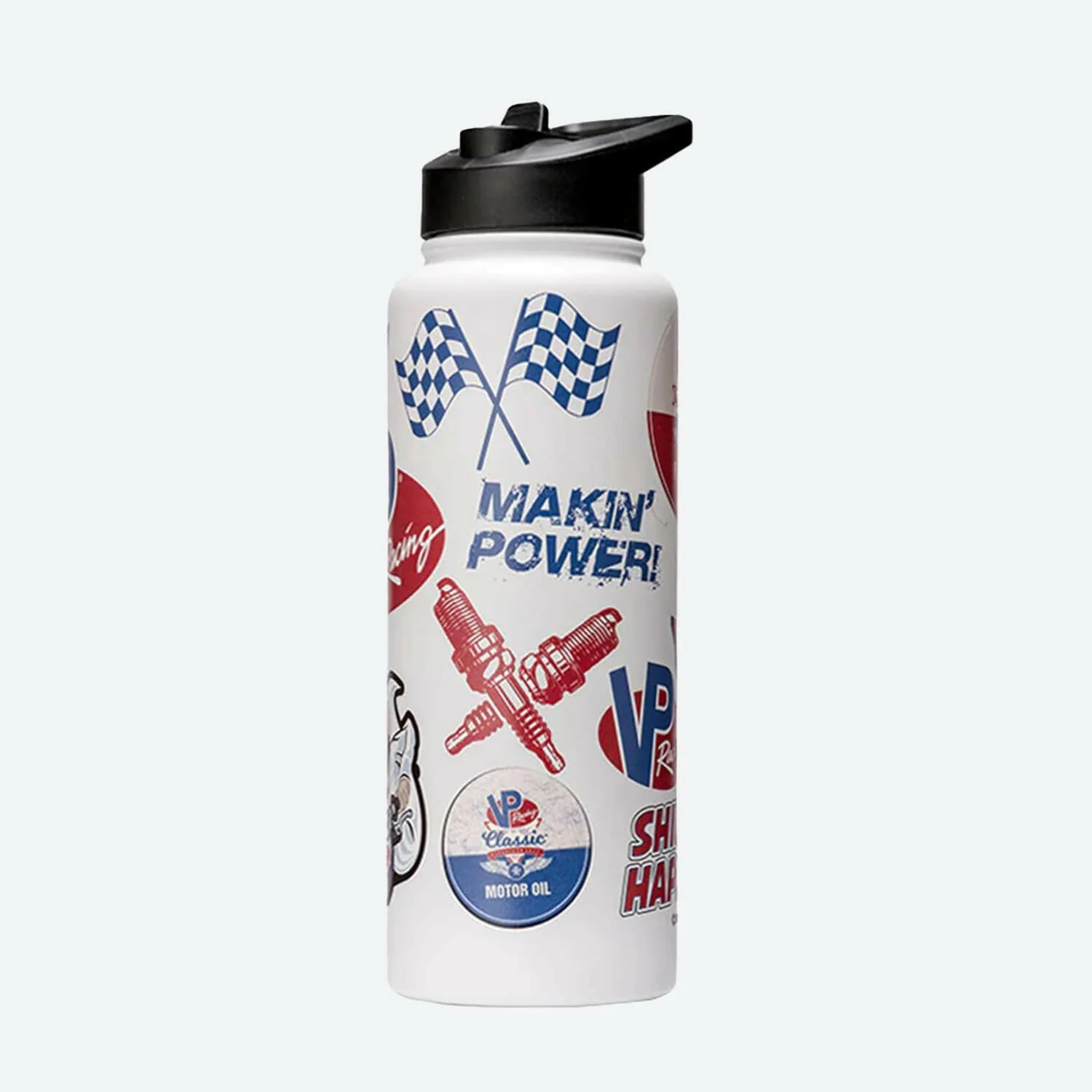 VP Racing - 34 oz. Quencher White Stainless Steel Water Bottle - Image 2